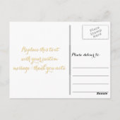 Elegante stijlvolle nep gouden script witte dank j briefkaart (Achterkant)