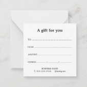 Elegante stijlvolle nepgoud zwarte bold schoonheid notitiekaartje (Achterkant)