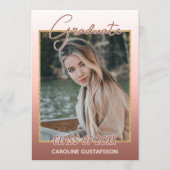 Elegante stijlvolle ombre koraal roze roodachtige  aankondiging (Voorkant)