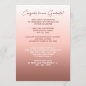 Elegante stijlvolle ombre koraal roze roodachtige  aankondiging (Achterkant)