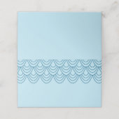 Elegante stijlvolle omtrek blauw geometrisch plaatskaartje (Buitenkant ongevouwen)
