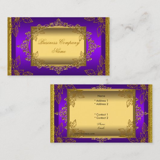 Elegante stijlvolle Paarse gouden elite Visitekaartje (Voorkant / Achterkant)