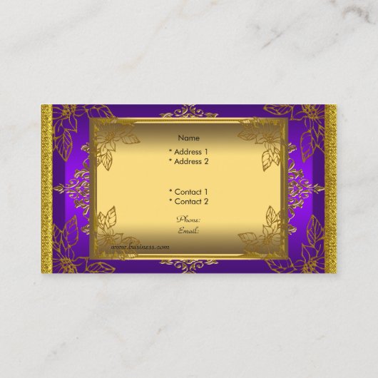 Elegante stijlvolle Paarse gouden elite Visitekaartje (Achterkant)