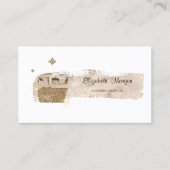 Elegante Stijlvolle Paint Stroke Gold Glitter Scho Visitekaartje (Voorkant)