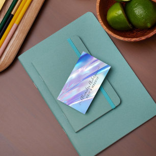 Elegante stijlvolle pastel glinsterende holografis visitekaartje