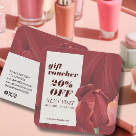 Elegante stijlvolle rode Abstract Patroon Nail Mak Kortingskaartje