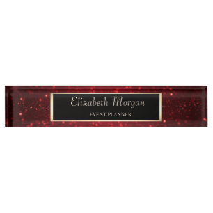 Elegante stijlvolle rode glitter bokeh, frame naambordje