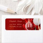 Elegante stijlvolle rode kerstballen etiket (Insitu)