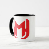 Elegante stijlvolle Rode Letter M Hart Foto Mok (Voorkant links)