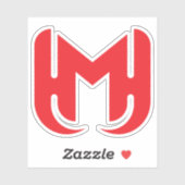 Elegante stijlvolle Rode Letter M Sticker (Vel)