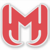 Elegante stijlvolle Rode Letter M Sticker (Voorkant)