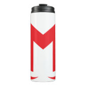 Elegante stijlvolle Rode Letter M Thermosbeker (Voorkant)