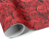 elegante, stijlvolle rode rozen foto cadeaupapier (Rol Hoek)