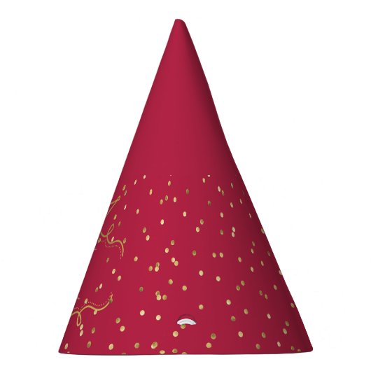 Elegante stijlvolle rood gouden Stippen en Royal M Feesthoedjes (Rechts)