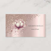 Elegante Stijlvolle Roos Gouden Diamanten Chic Lot Visitekaartje (Voorkant)