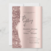 Elegante stijlvolle roze gouden glitterscript kaart (Voorkant)