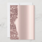 Elegante stijlvolle roze gouden glitterscript kaart (Achterkant)