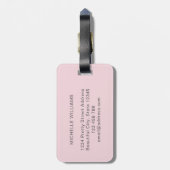 Elegante stijlvolle roze roze monogram initiaal sc bagagelabel (Achterkant verticaal)
