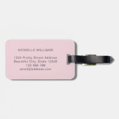 Elegante stijlvolle roze roze monogram initiaal sc bagagelabel (Achterkant horizontaal)