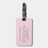 Elegante stijlvolle roze roze monogram initiaal sc bagagelabel (Achterkant verticaal)