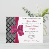 elegante, stijlvolle roze uitnodiging voor bedrijv (Staand voorkant)