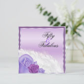 Elegante stijlvolle Rozen & veren Fabulous 50 Kaart (Staand voorkant)
