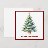 Elegante stijlvolle rustieke Waterverf kerstboom Feestdagenkaart (Voorkant / Achterkant)