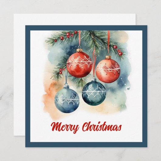 Elegante stijlvolle rustieke Waterverf kerstboom Feestdagenkaart (Voorkant / Achterkant)