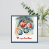 Elegante stijlvolle rustieke Waterverf kerstboom Feestdagenkaart (Staand voorkant)