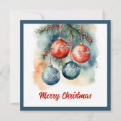 Elegante stijlvolle rustieke Waterverf kerstboom Feestdagenkaart (Voorkant)