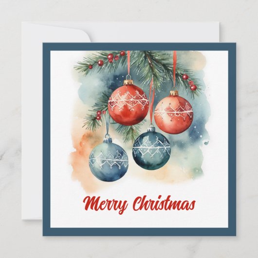 Elegante stijlvolle rustieke Waterverf kerstboom Feestdagenkaart (Voorkant)