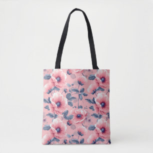 Elegante stijlvolle schattige boho roze botanische tote bag