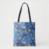 Elegante stijlvolle Schattigee Blauwe Botanische B Tote Bag (Voorkant)