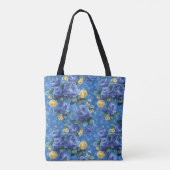 Elegante stijlvolle Schattigee Blauwe Botanische B Tote Bag (Achterkant)