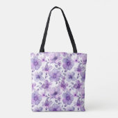 Elegante Stijlvolle Schattigee Boho Paarse Botanis Tote Bag (Achterkant)