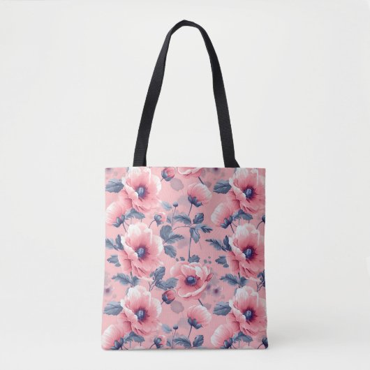 Elegante stijlvolle Schattigee Boho Roze Botanisch Tote Bag (Voorkant)