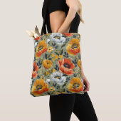 Elegante stijlvolle Schattigee Oranje botanische b Tote Bag (Dichtbij)