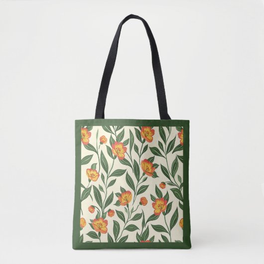 Elegante stijlvolle Schattigee Oranje botanische b Tote Bag (Voorkant)