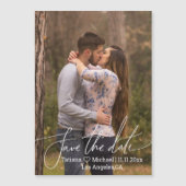 elegante stijlvolle script foto save the date magn (Voorkant)