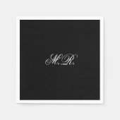 Elegante Stijlvolle Script Monogram Initialen brui Servet (Voorkant)