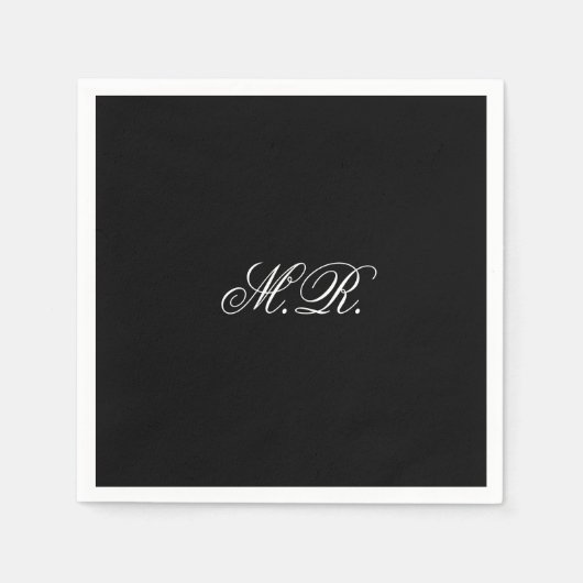 Elegante Stijlvolle Script Monogram Initialen brui Servet (Voorkant)