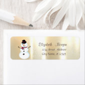 Elegante, stijlvolle sneeuwman etiket (Insitu)