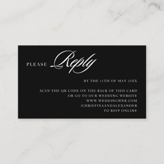 Elegante stijlvolle Sophisticated QR-code achterin Informatiekaartje (Voorkant)