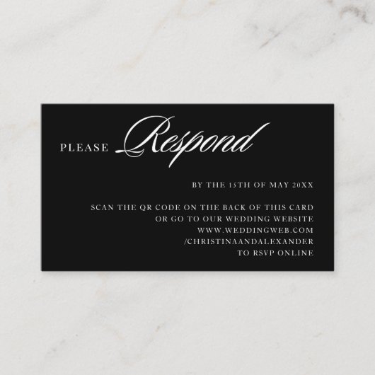 Elegante stijlvolle Sophisticated QR-code achterin Informatiekaartje (Voorkant)