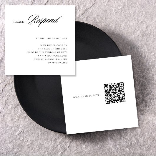 Elegante stijlvolle Sophisticated QR-code achterin Informatiekaartje