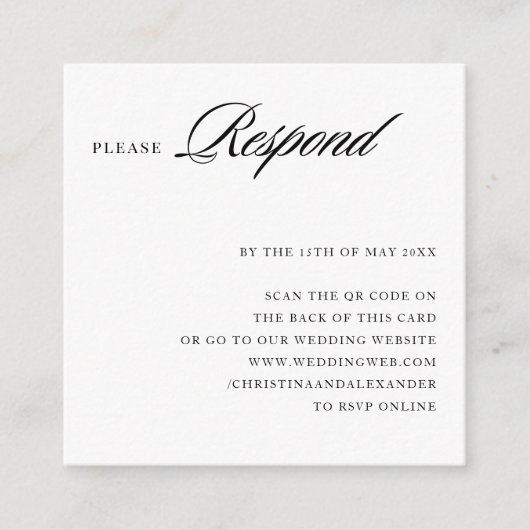 Elegante stijlvolle Sophisticated QR-code achterin Informatiekaartje (Voorkant)