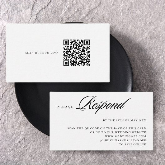 Elegante stijlvolle Sophisticated QR-code RSVP Informatiekaartje