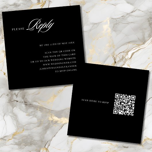 Elegante stijlvolle Sophisticated QR-code RSVP Informatiekaartje