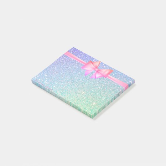 Elegante stijlvolle strik, glinsterend post-it® notes (Schuin)