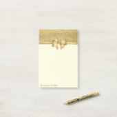 Elegante stijlvolle strik, goud glitters post-it® notes (Op bureau)